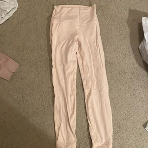 Lululemon Milkshake/Pale Pink Leggings Perfect Condition Size 2